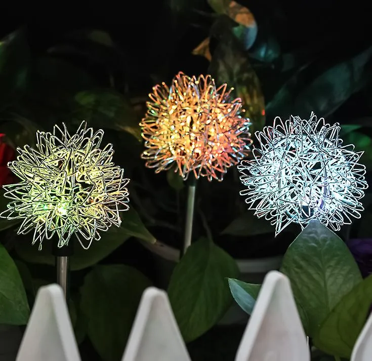 1 pcs color light Solar simulation dandelion yard decoration light, LED waterproof garden light AZ17242