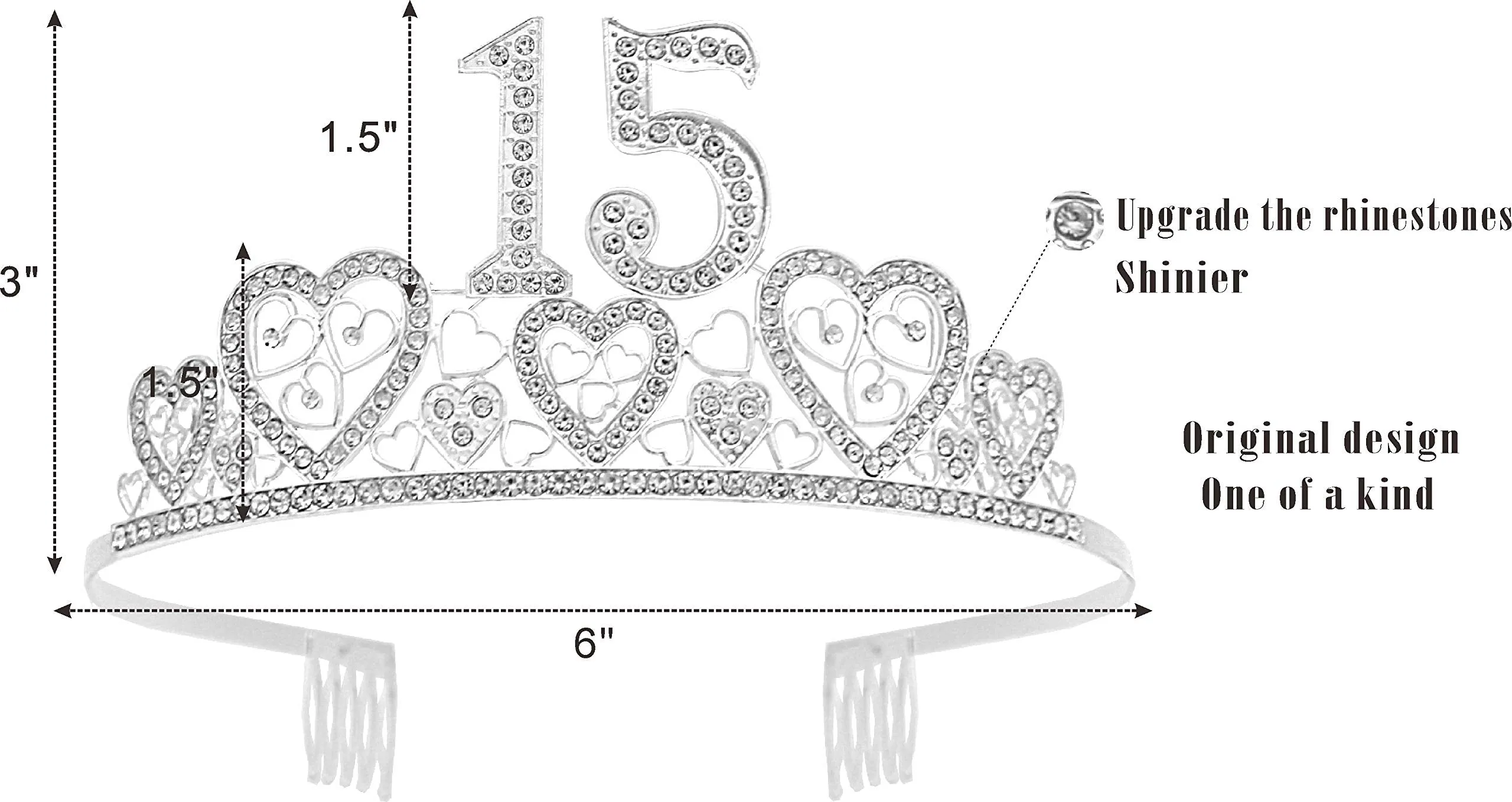 15th Birthday Sash, 15th Birthday Tiara, 15th Birthday Decorations for Her, 15th Birthday