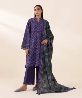 3 Piece - Printed Khaddar Suit