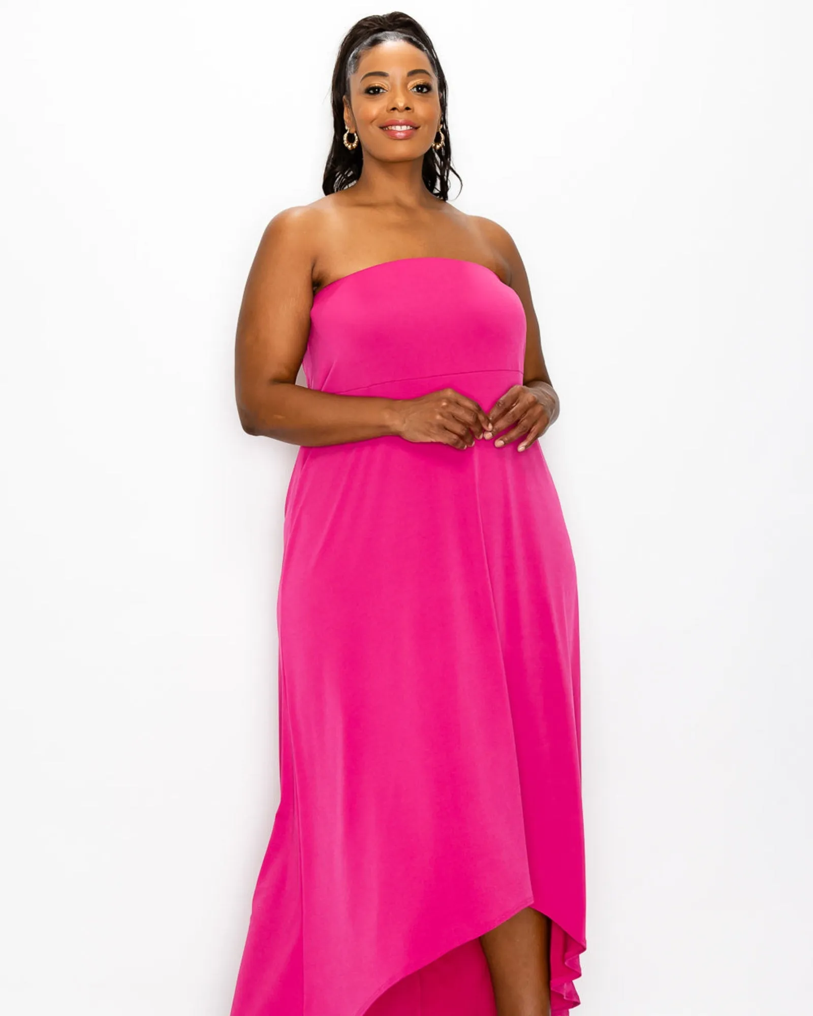 Adrianne High Low Dress | Fuchsia