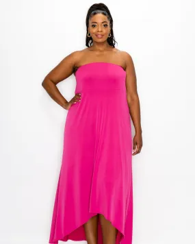 Adrianne High Low Dress | Fuchsia