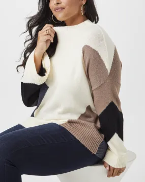 Alexa Oversized Sweater | Ivory / Brown