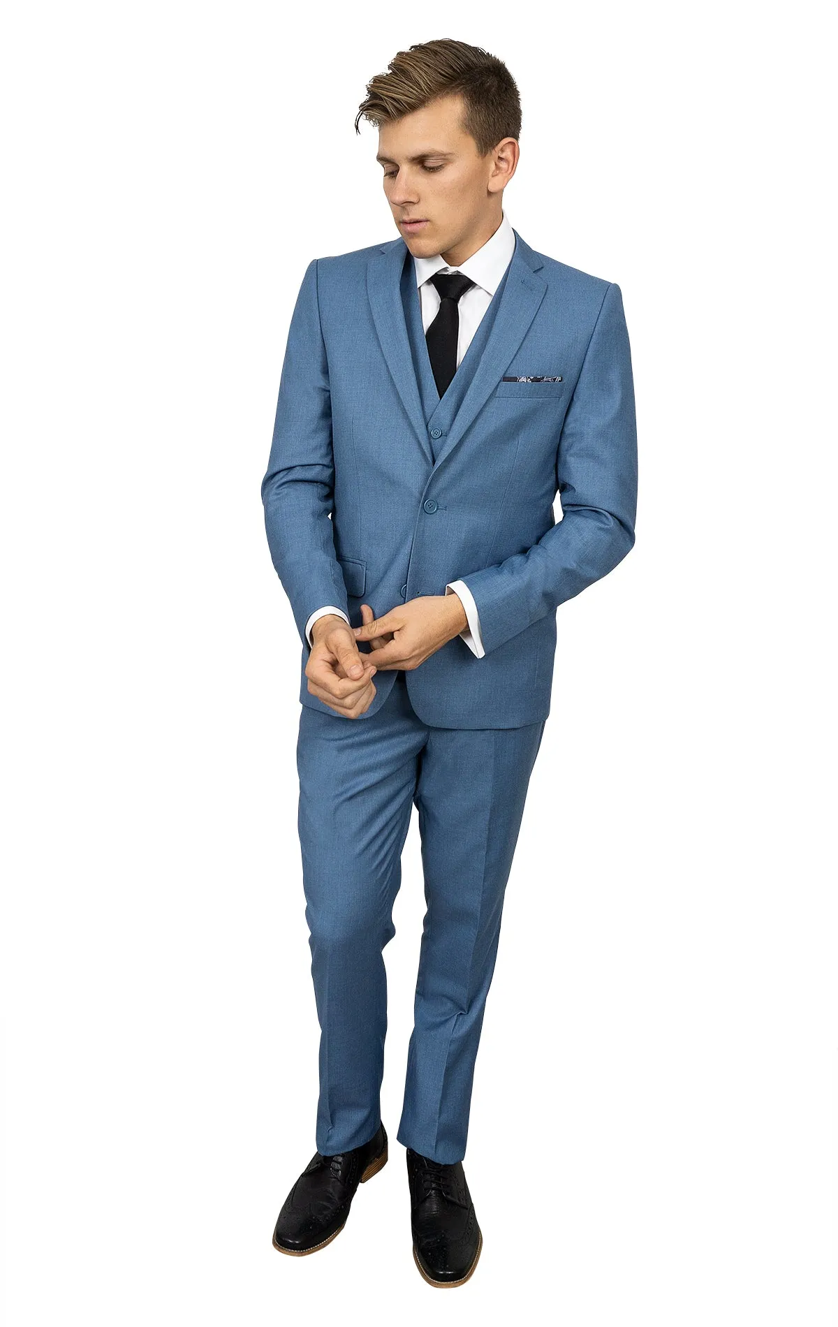 ANDERSON STEEL BLUE SUPER SLIM FIT SUIT