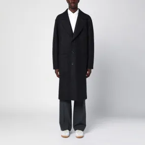 ANTHRACITE GREY SINGLE-BREASTED WOOL COAT