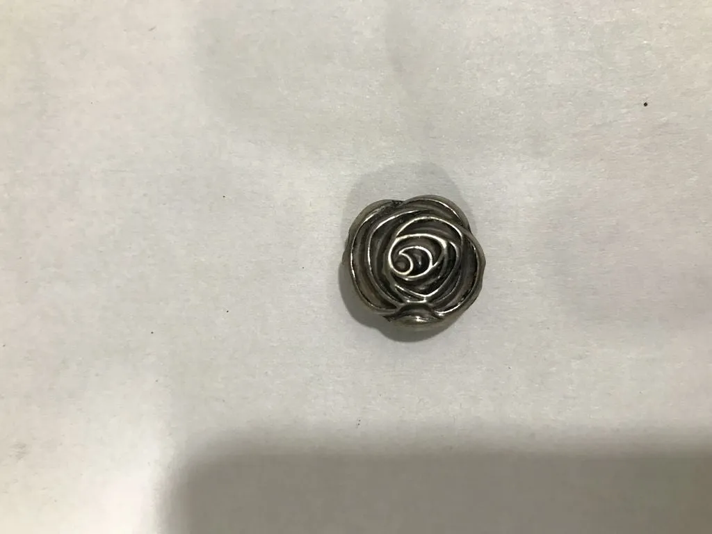 Antique Silver Rose Plastic Beads