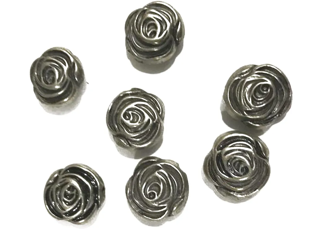 Antique Silver Rose Plastic Beads