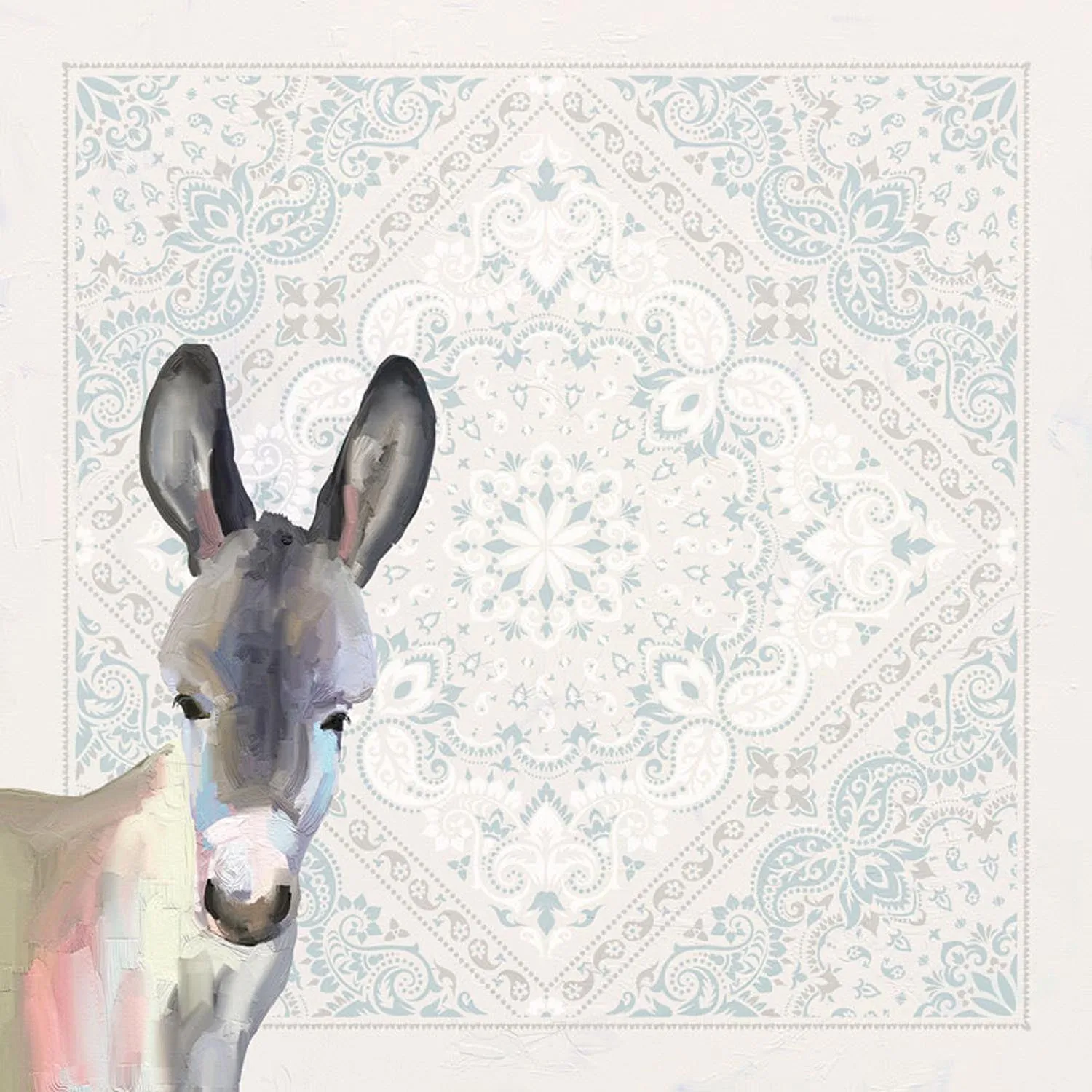 Baby Donkey - Bandana Canvas Wall Art