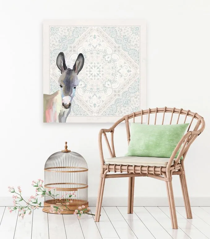 Baby Donkey - Bandana Canvas Wall Art