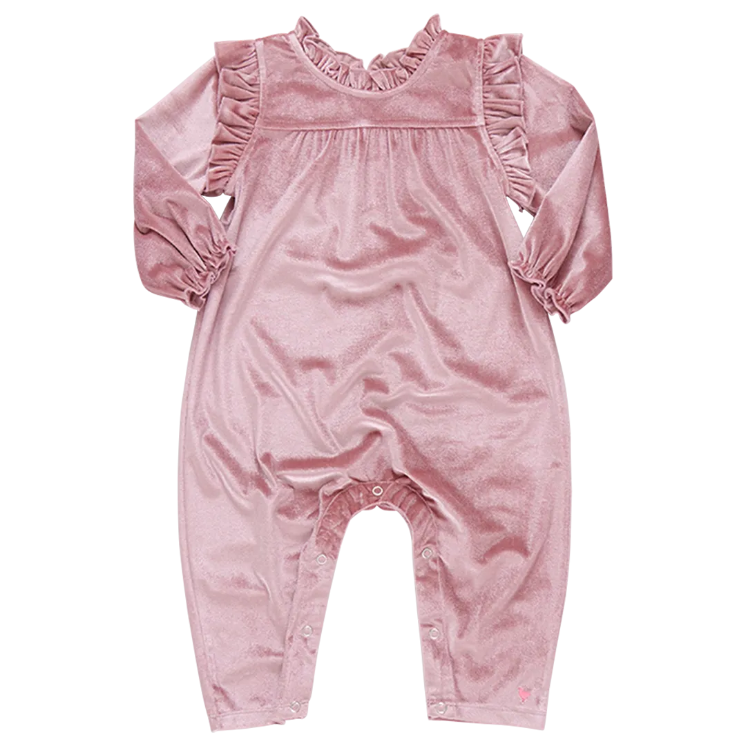 Baby Girls Velour Kalani Jumper - Mauve