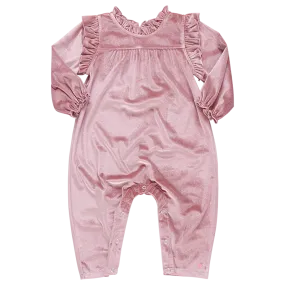 Baby Girls Velour Kalani Jumper - Mauve