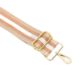 Bag Strap - Nude & Copper Glitz Stripe