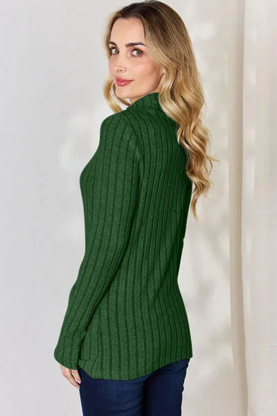 Basic Bae Ribbed Mock Neck Long Sleeve Top - 5 colors