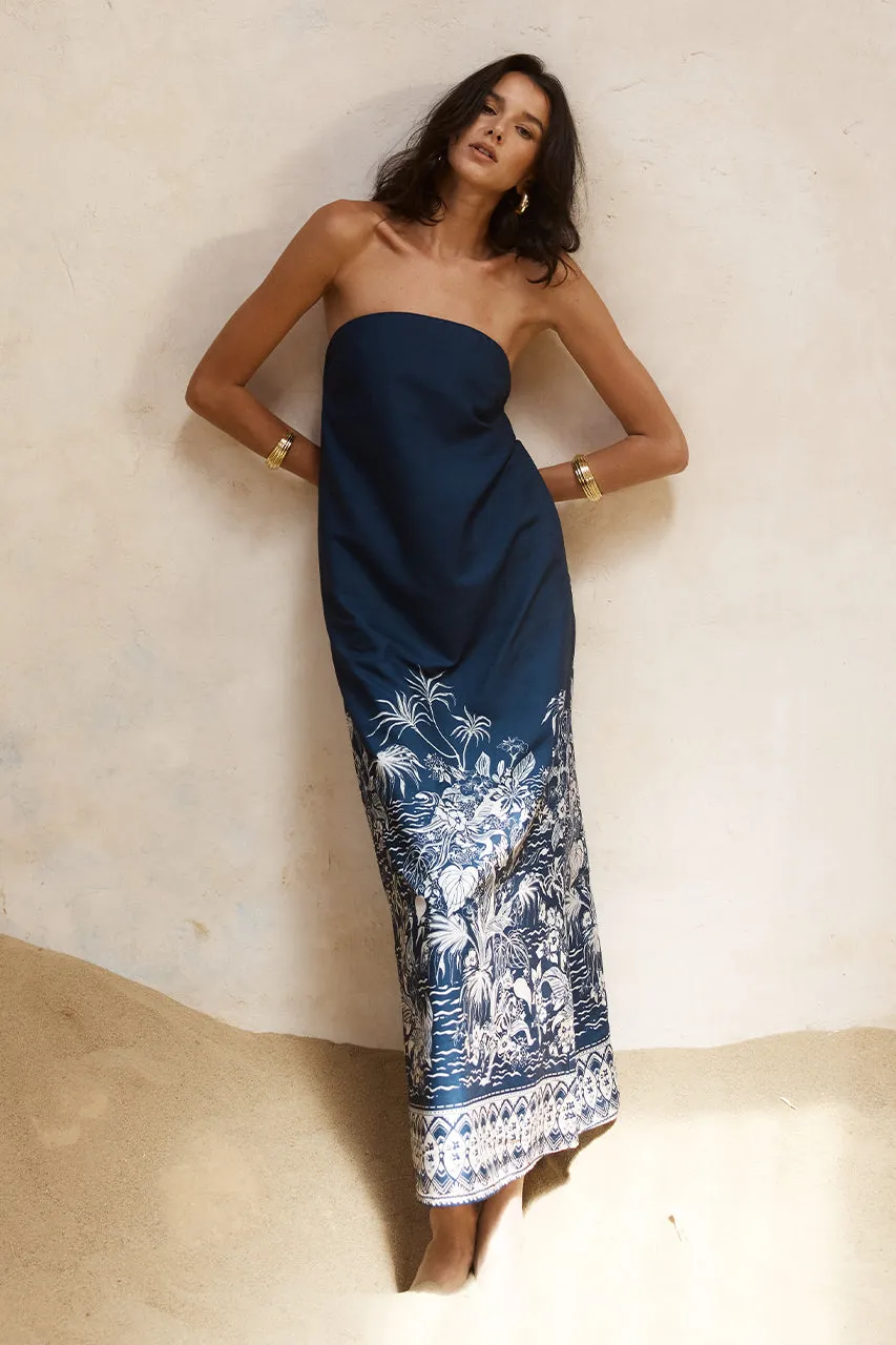 BELAZO MAXI DRESS - NAVY/SAND