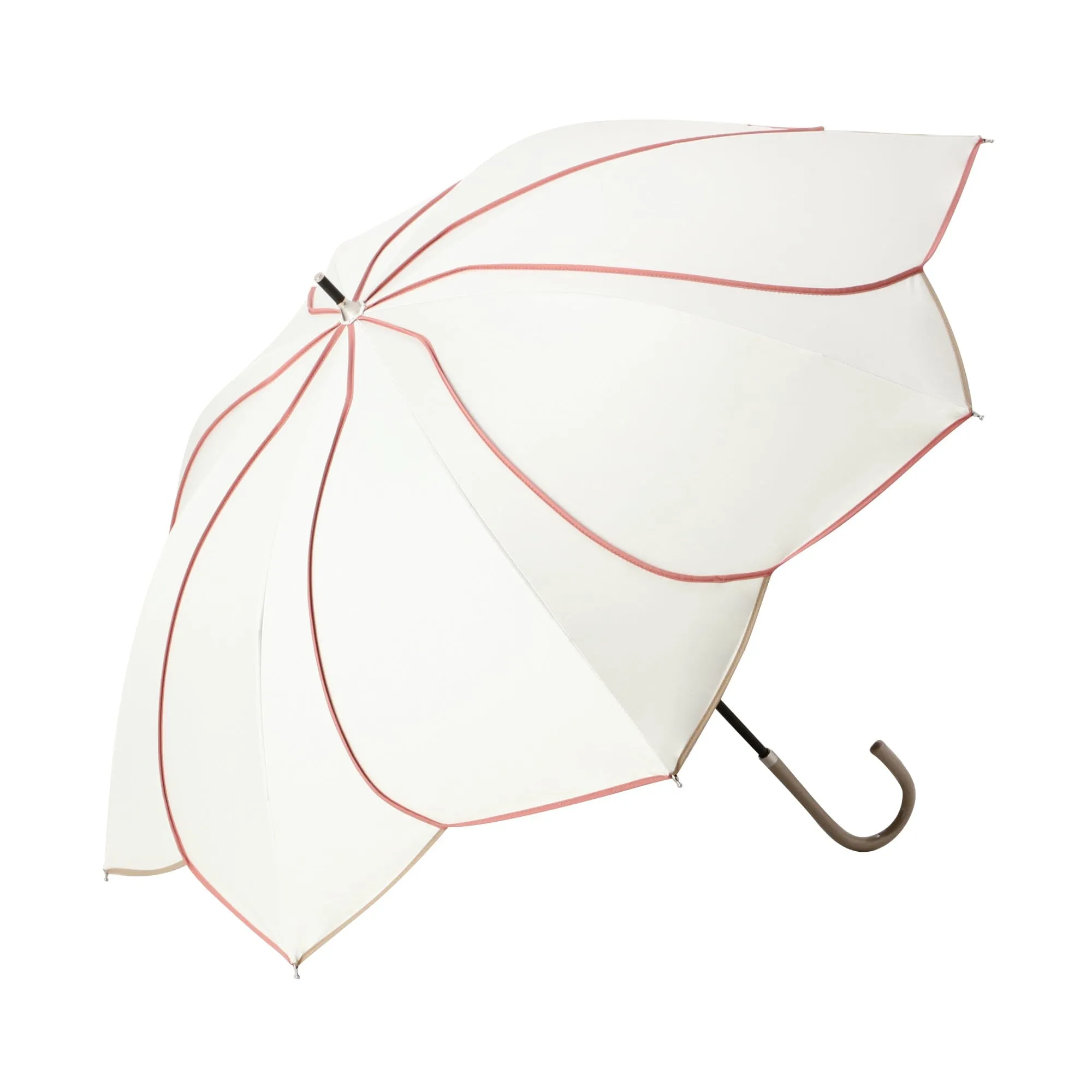 Bicolor Piping Long Umbrella 50cm White