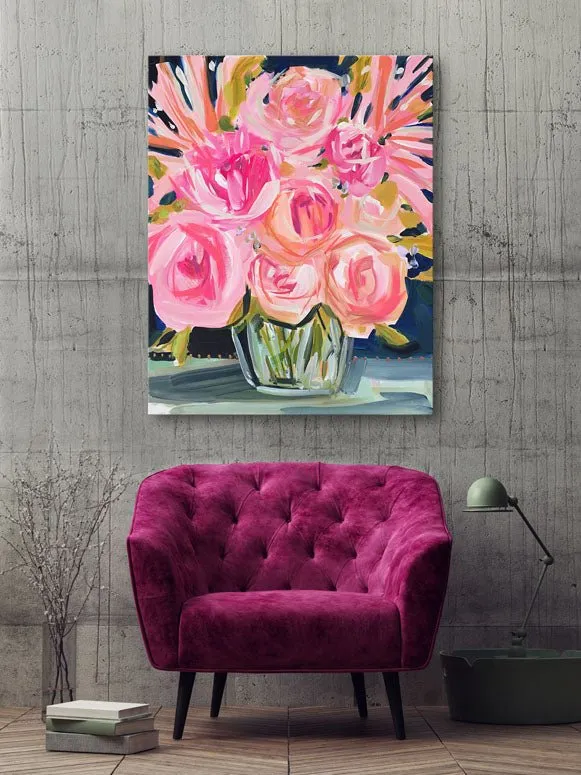 Big Roses Canvas Wall Art