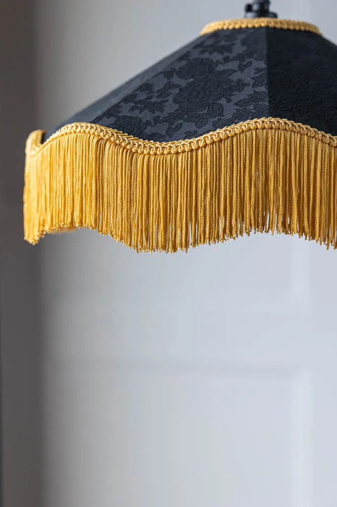 Black & Gold Tassel Ceiling Light Shade