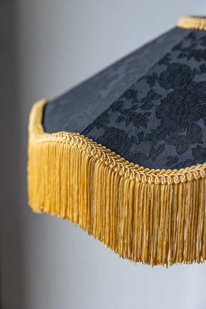 Black & Gold Tassel Ceiling Light Shade