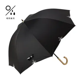 Blackout Birdcage Wide Scallop Long Umbrella Black