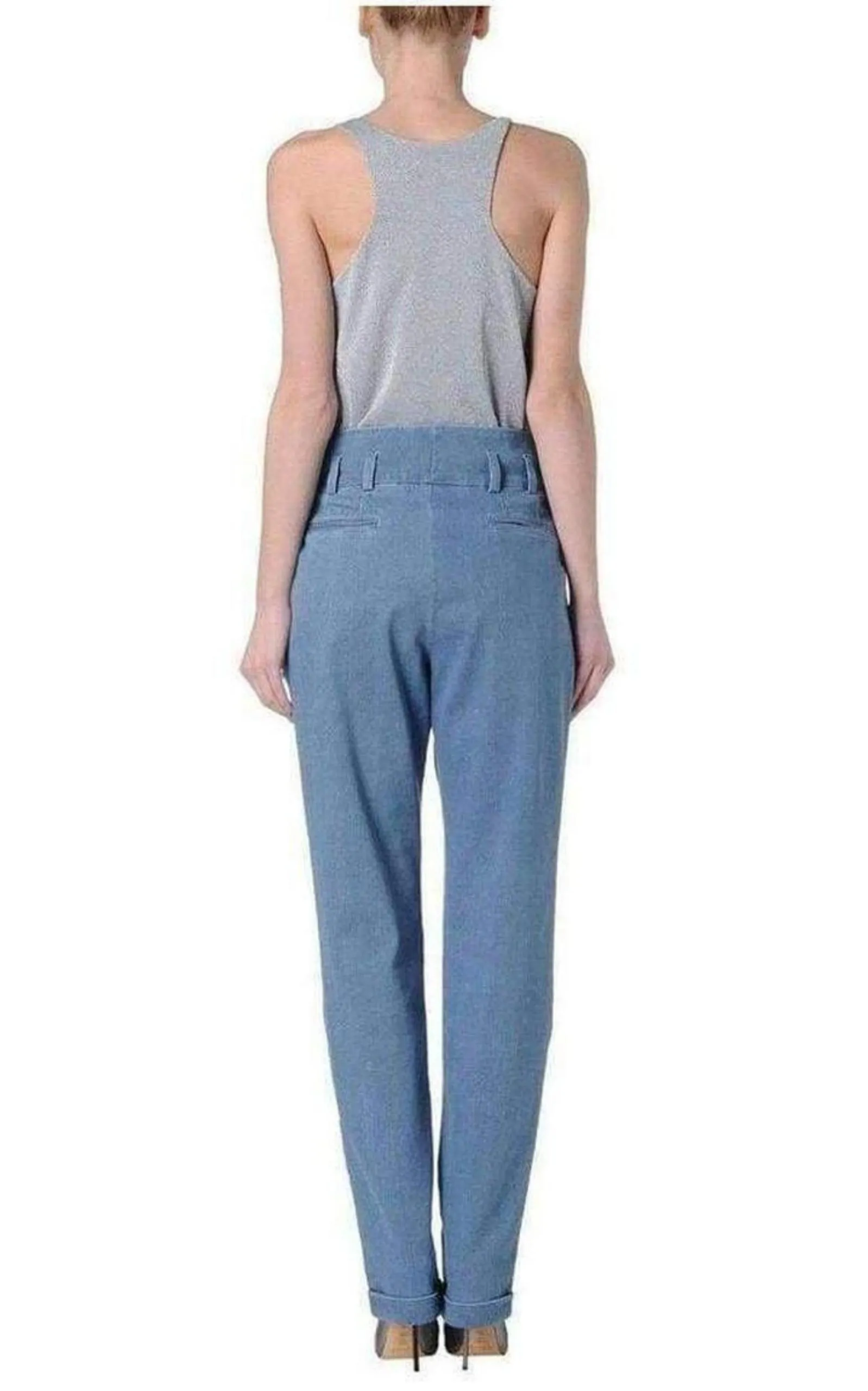 Blue Denim High Waist Pants