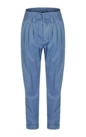 Blue Denim High Waist Pants