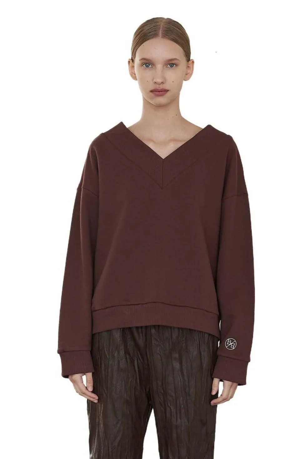 Brown V-Neck Sweater