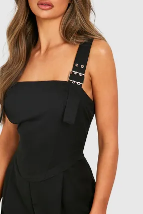 Buckle Belt Utility Jumpsuit