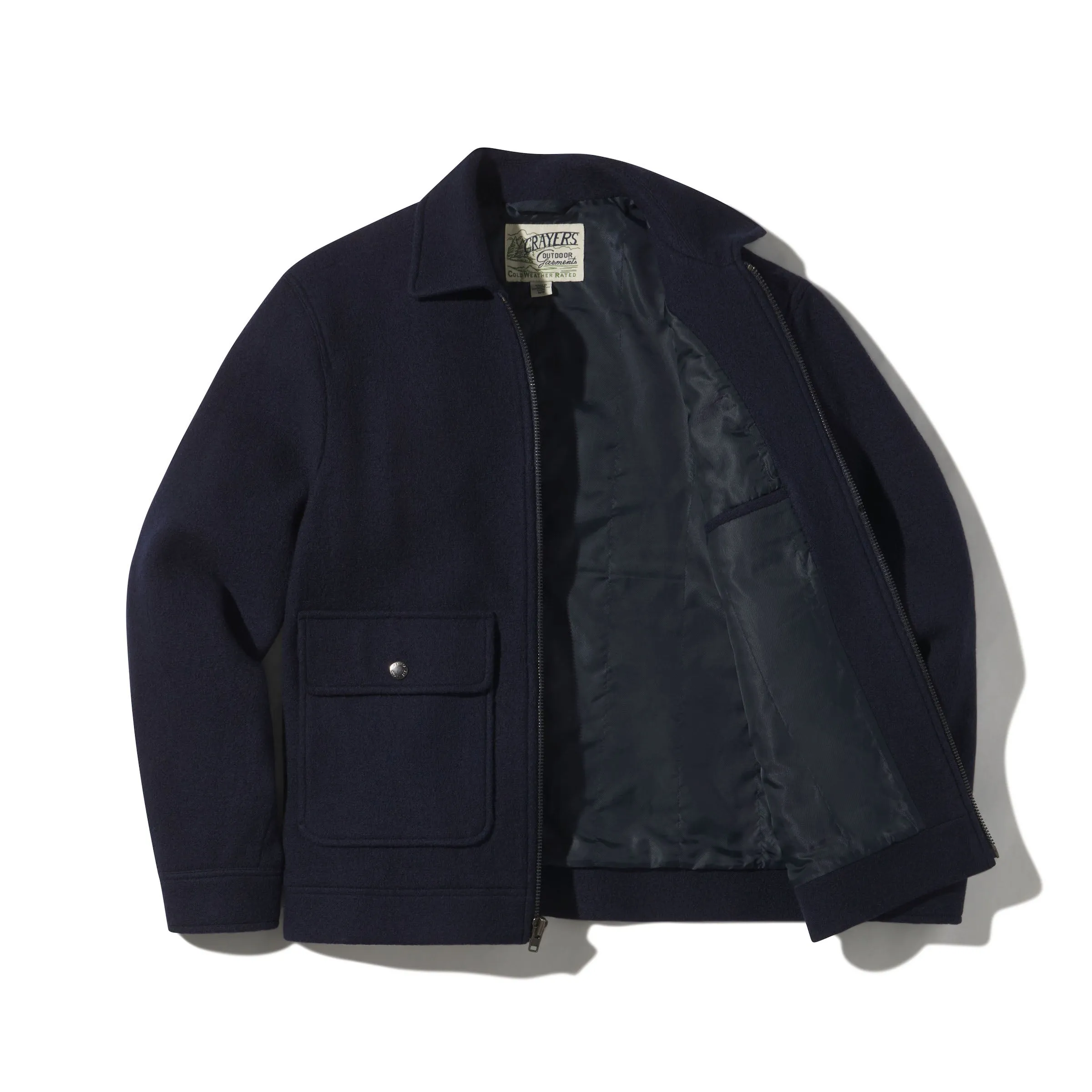 Burnham Boiled Wool Bomber - Navy