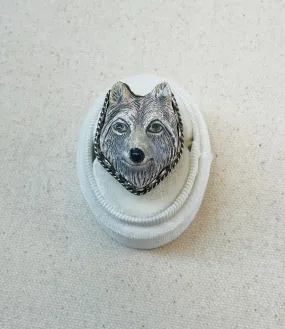 Carved Wolf Head Adjustable Ornate Ring