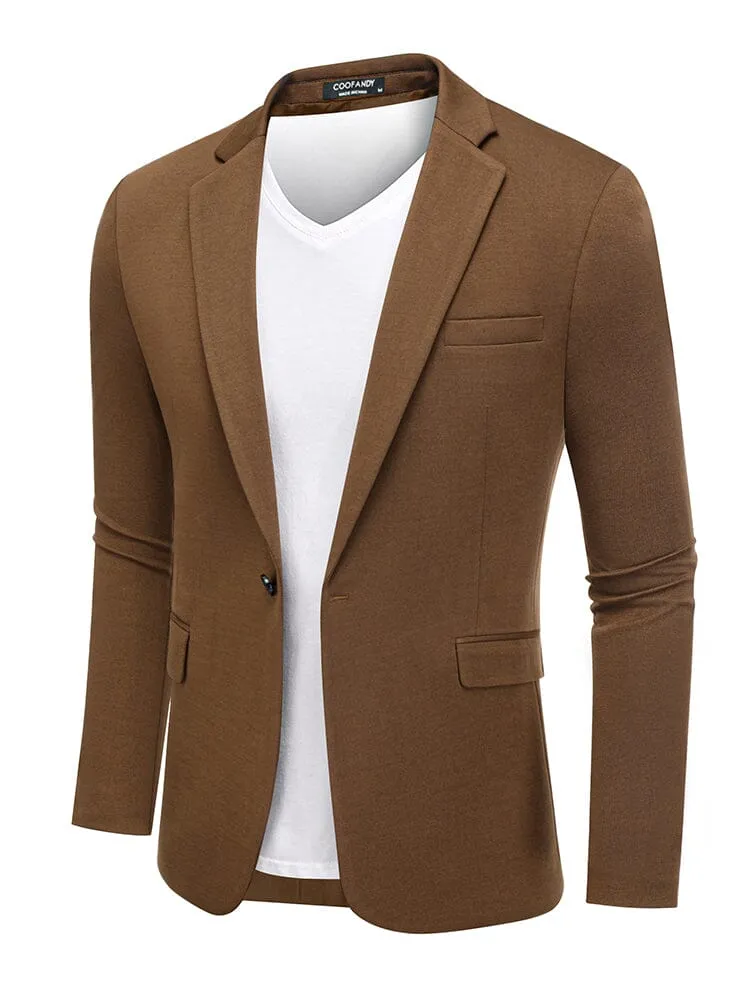 Casual One Button Knit Suit Jacket (US Only)