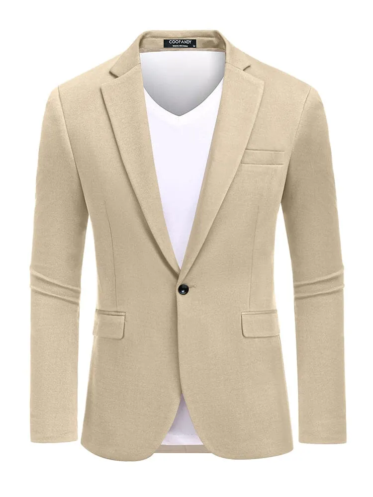 Casual One Button Knit Suit Jacket (US Only)