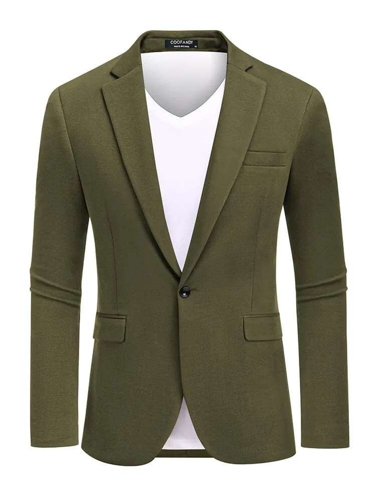 Casual One Button Knit Suit Jacket (US Only)