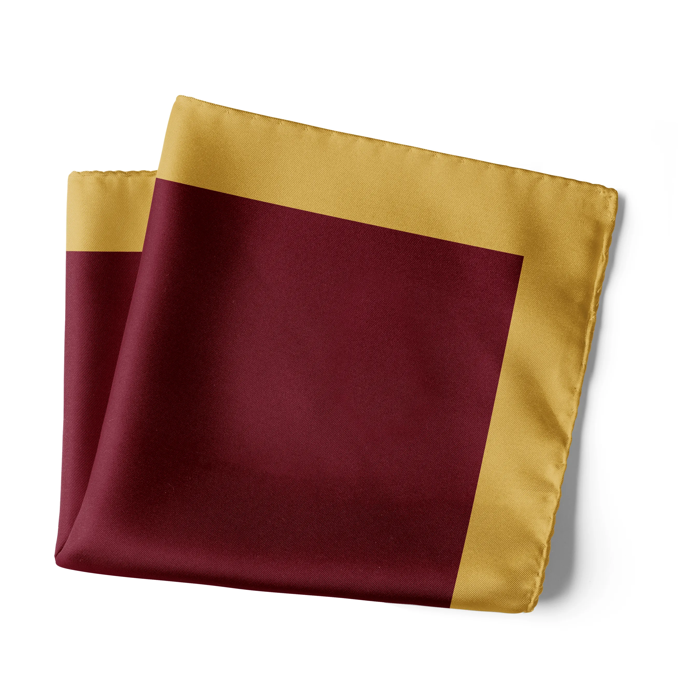 Chokore Burgundy & Mustard Silk Pocket Square - Solids Range