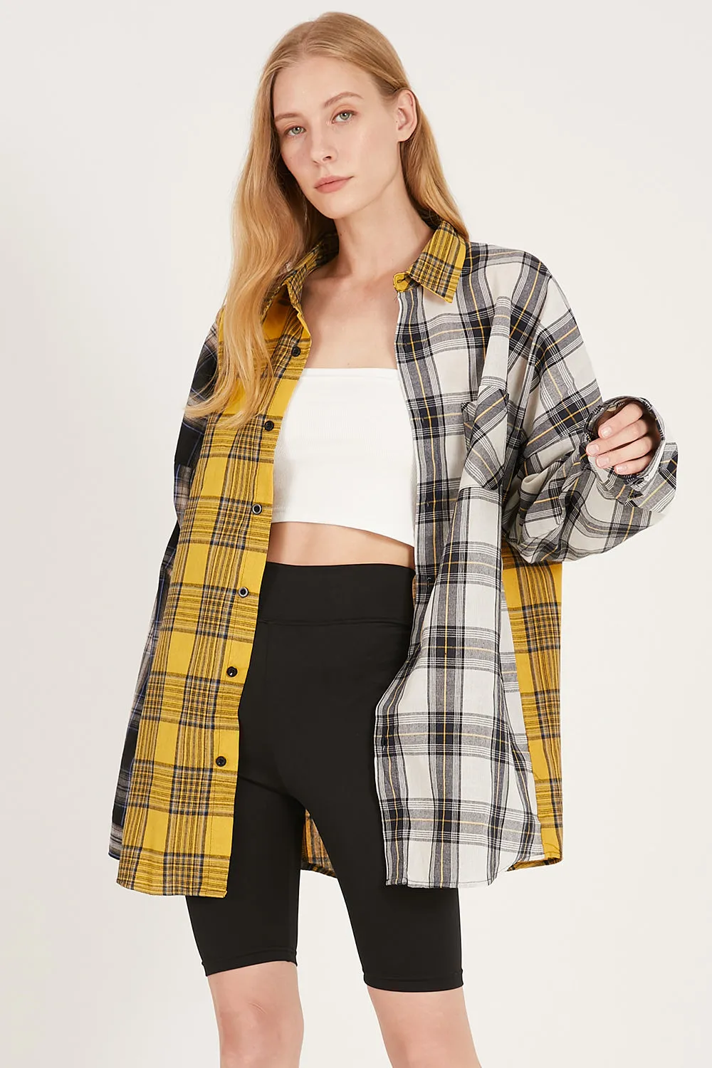 Clara Multi Color Plaid Oversized Shirt