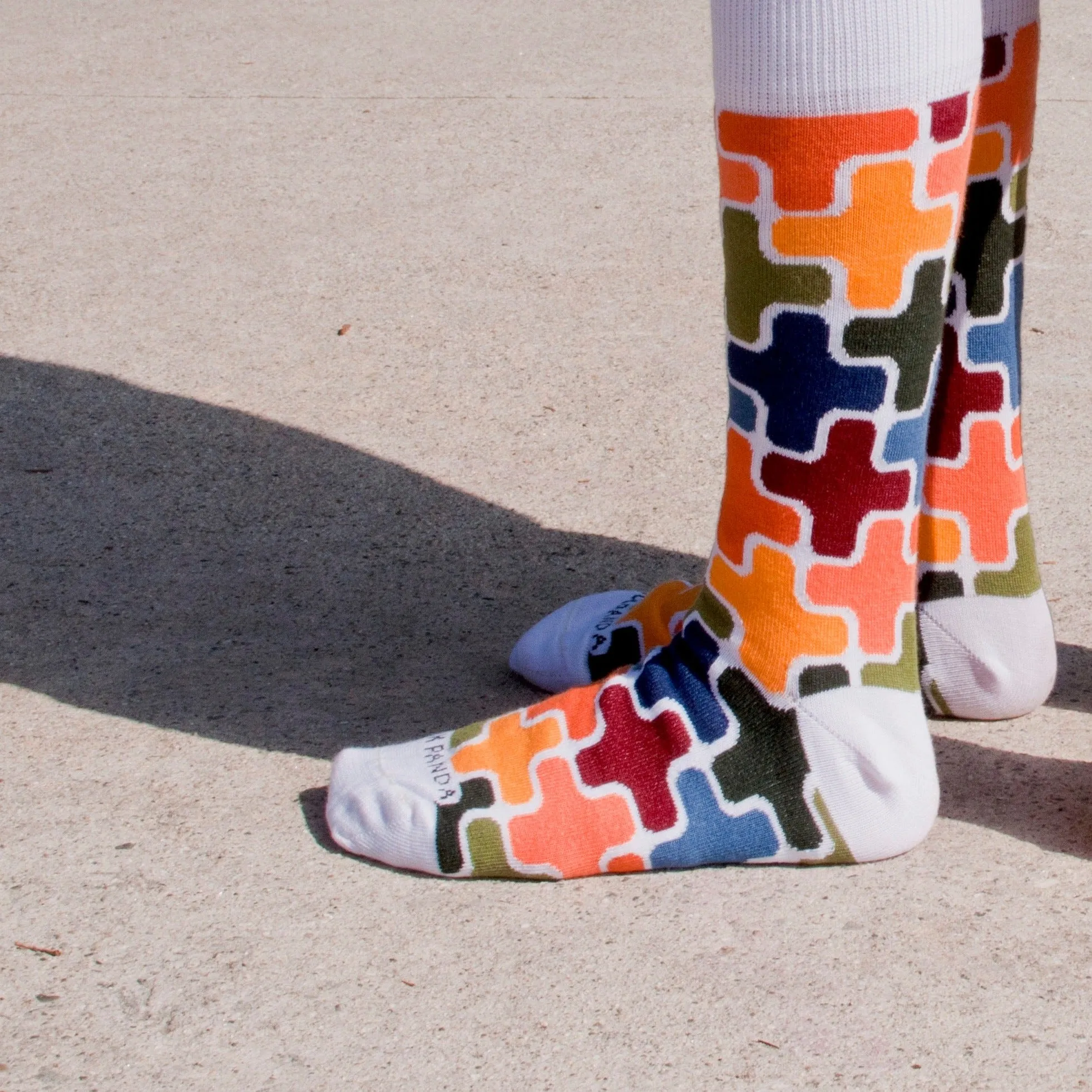 Colorful Puzzle Socks from the Sock Panda (Adult Small -  Shoe Sizes 2-5)