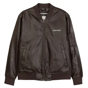 Comeforth Faux Leather Bomber Jacket