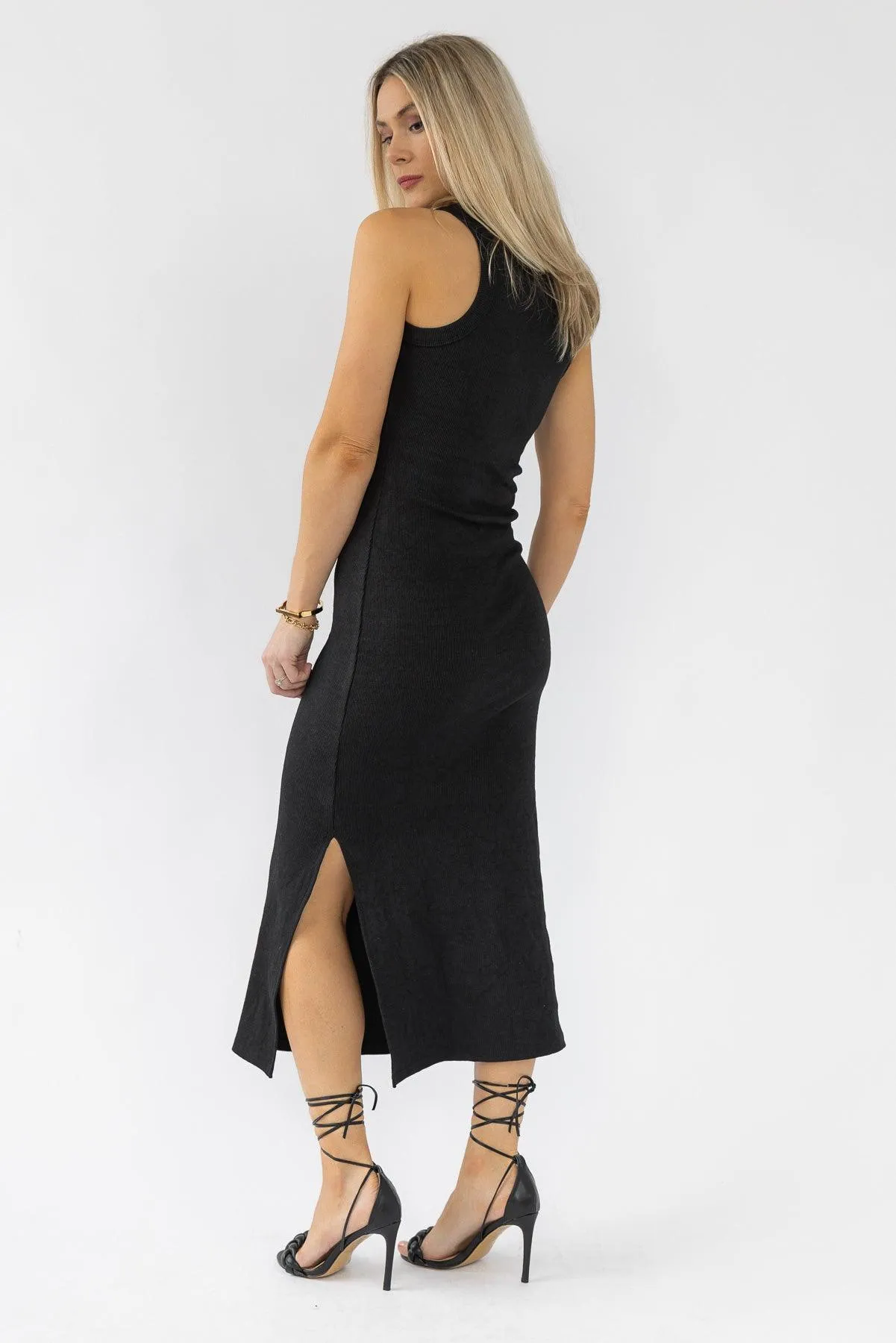 Coty Black Ribbed Dress