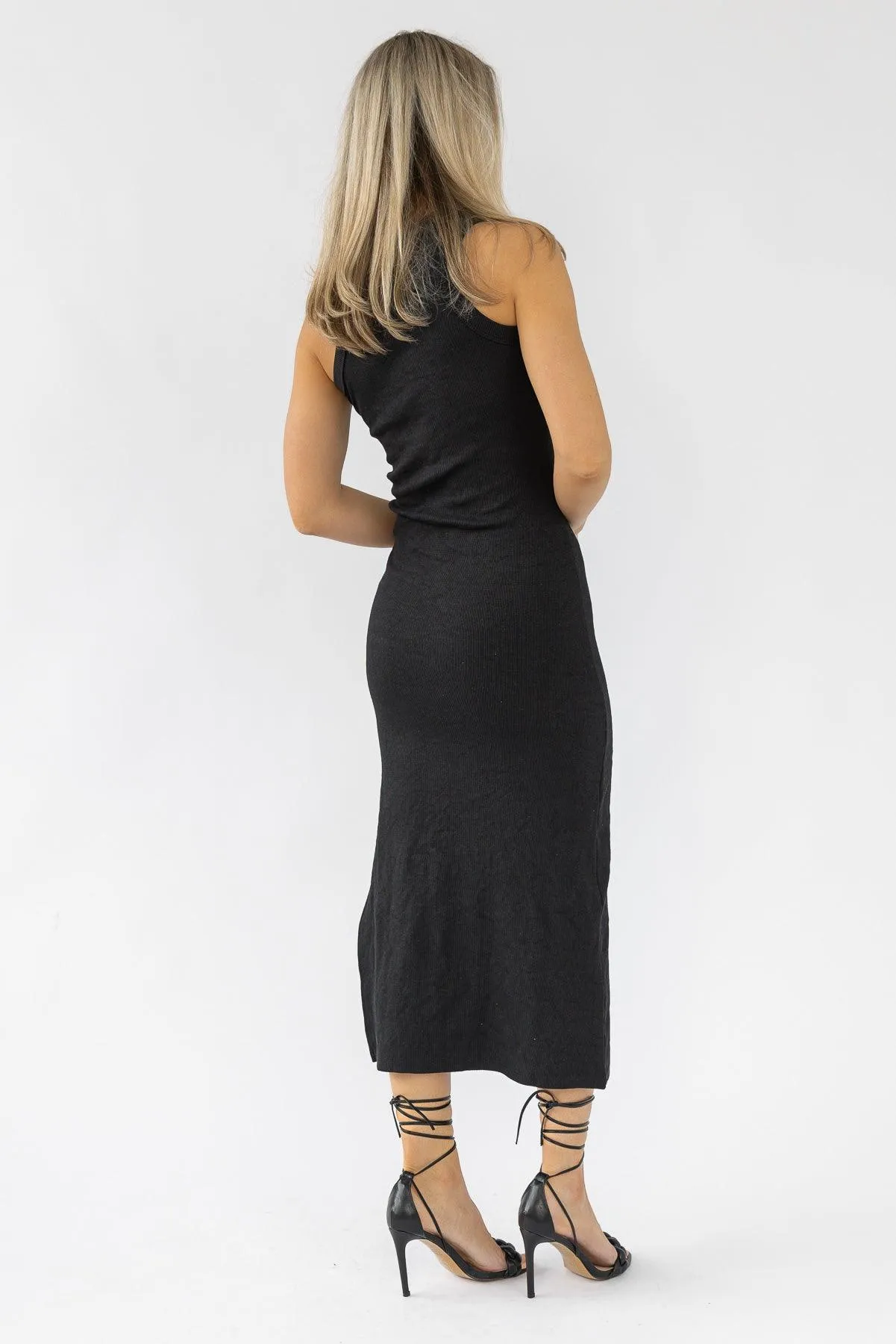 Coty Black Ribbed Dress