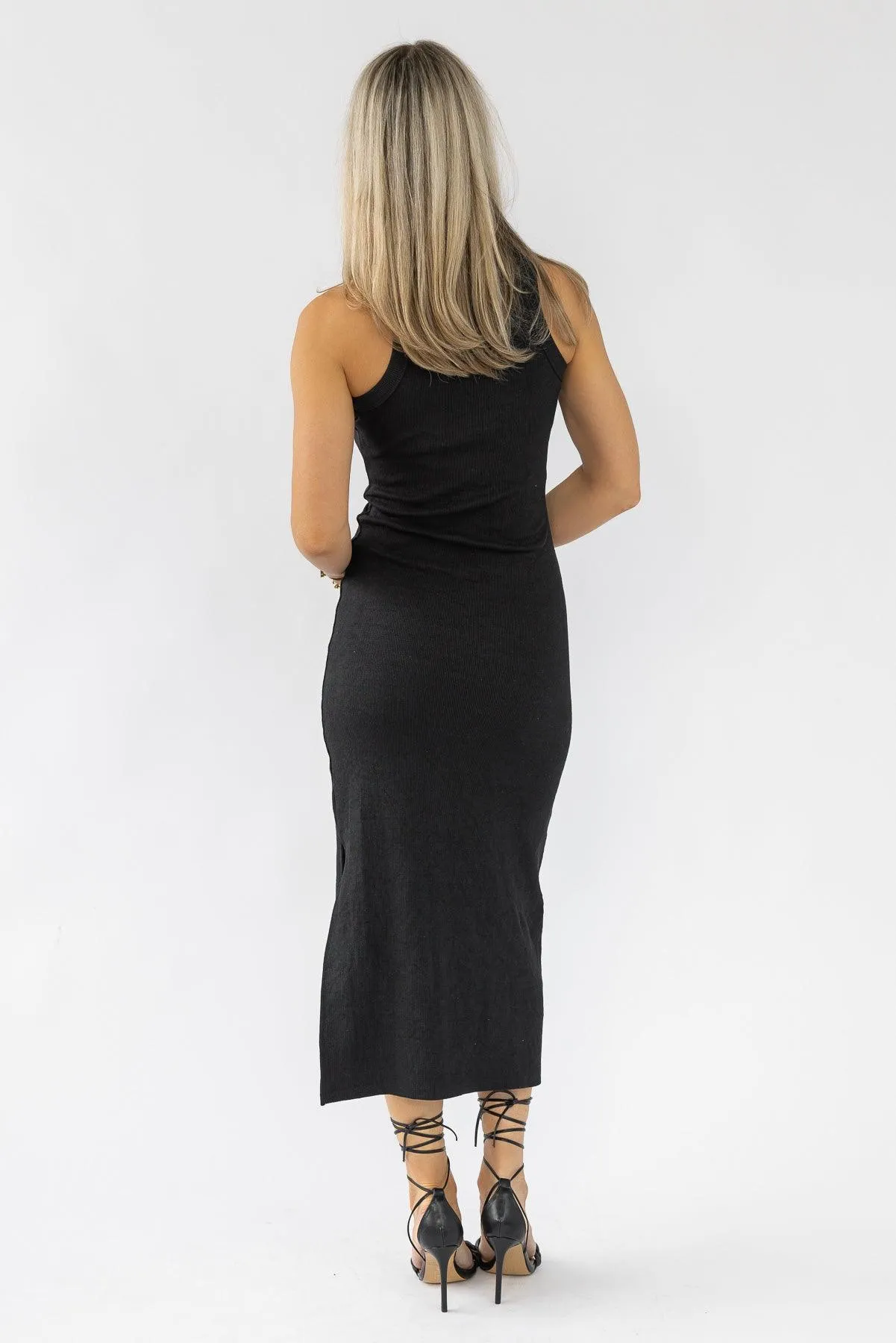 Coty Black Ribbed Dress