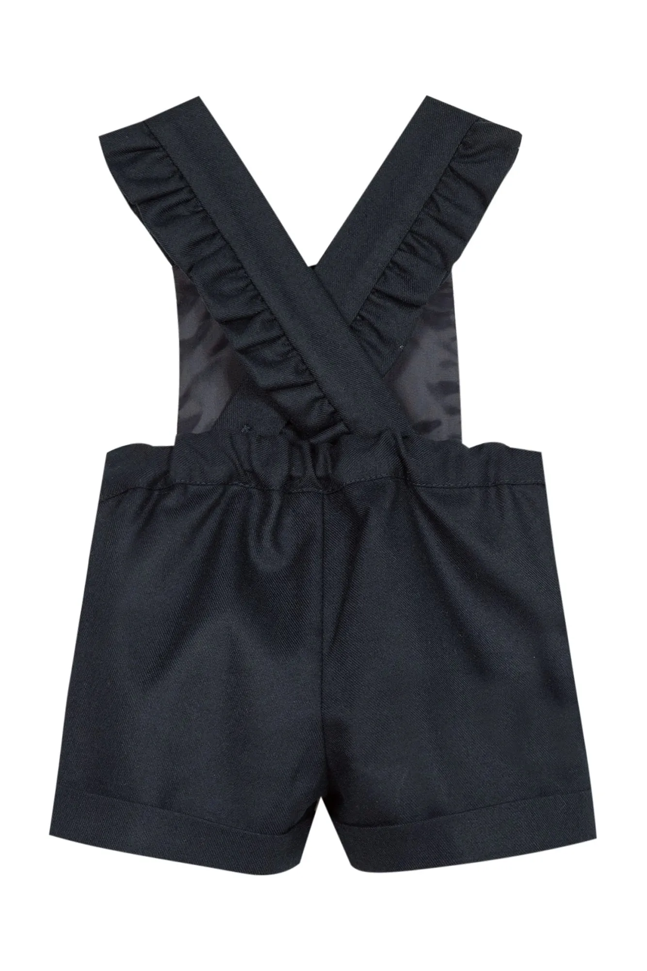 Dungarees - Navy flannel with bows