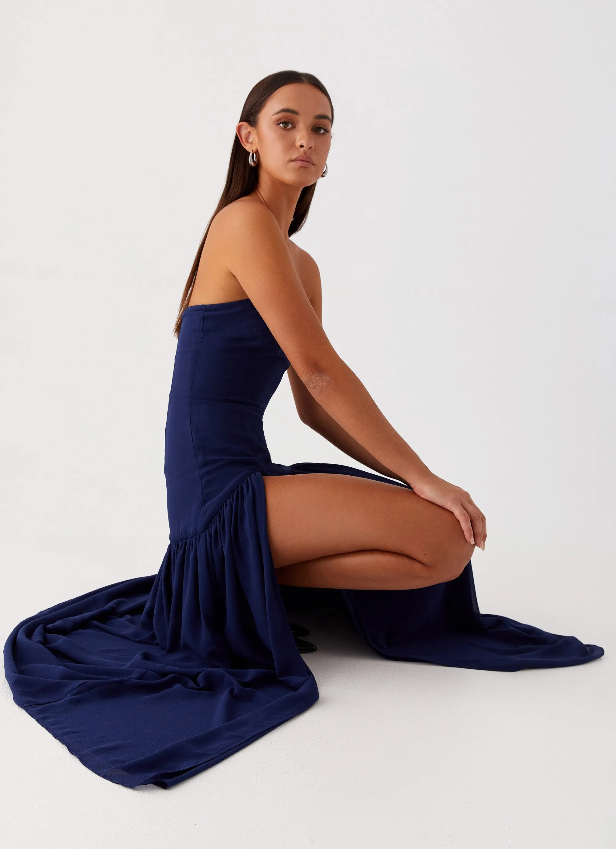 Eden Strapless Maxi Dress - Navy