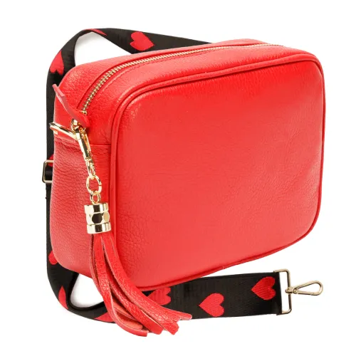 Elie Beaumont Red Leather Crossbody Bag