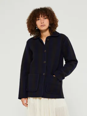 Ethan Wool Jacket in Brown and navy