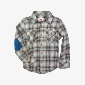 Flannel Shirt | Grey/Orange Plaid