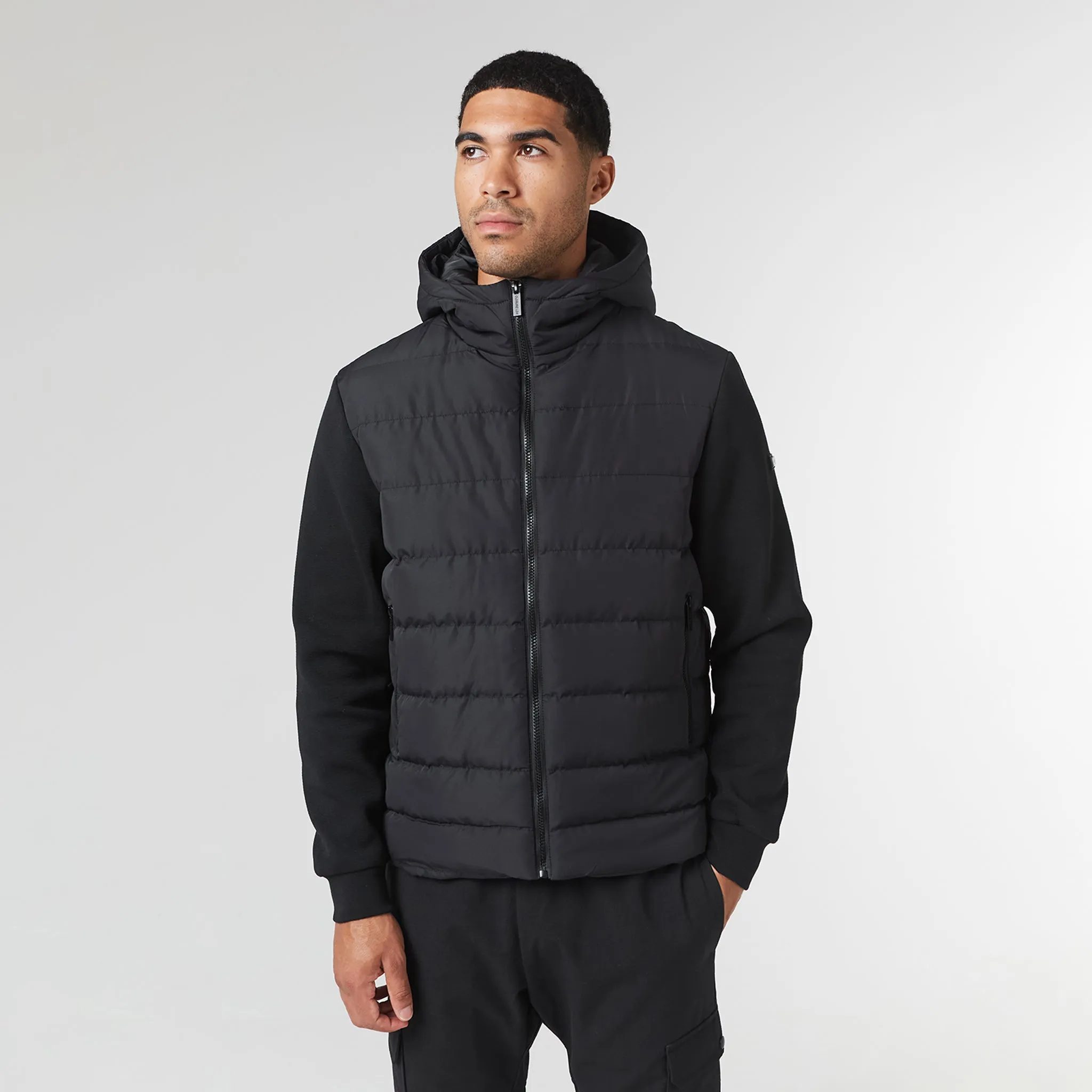 Hooded Hybrid Jacket | Black