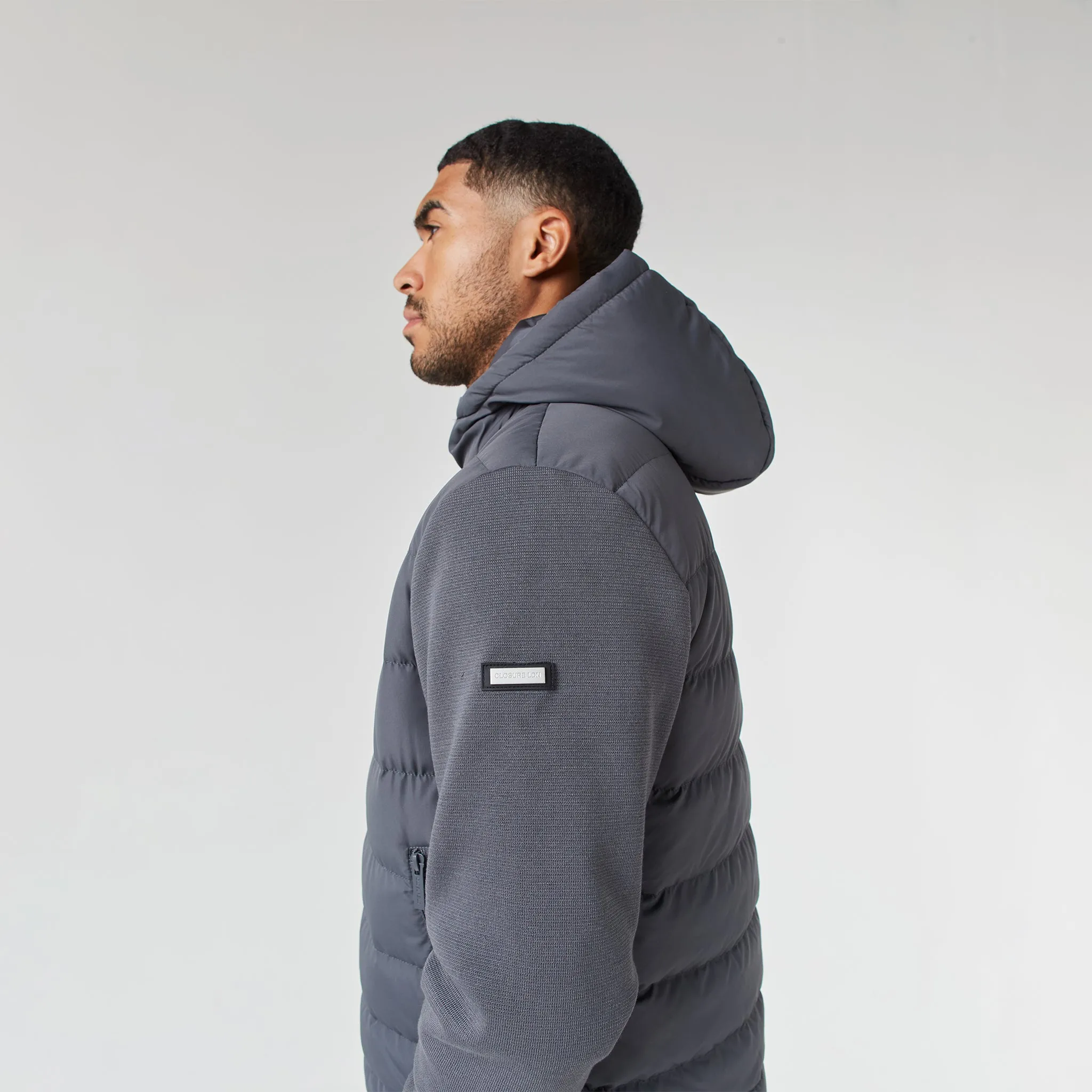 Hooded Hybrid Jacket | Charcoal