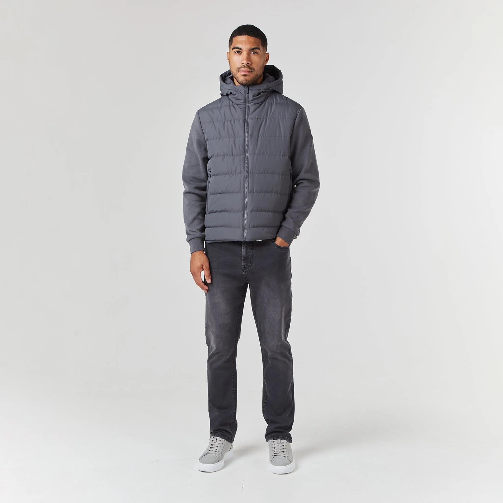 Hooded Hybrid Jacket | Charcoal