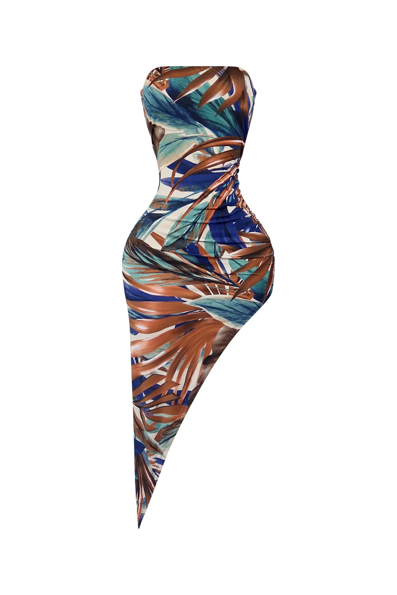 Jungleland Print Tube Asymmetrical Dress