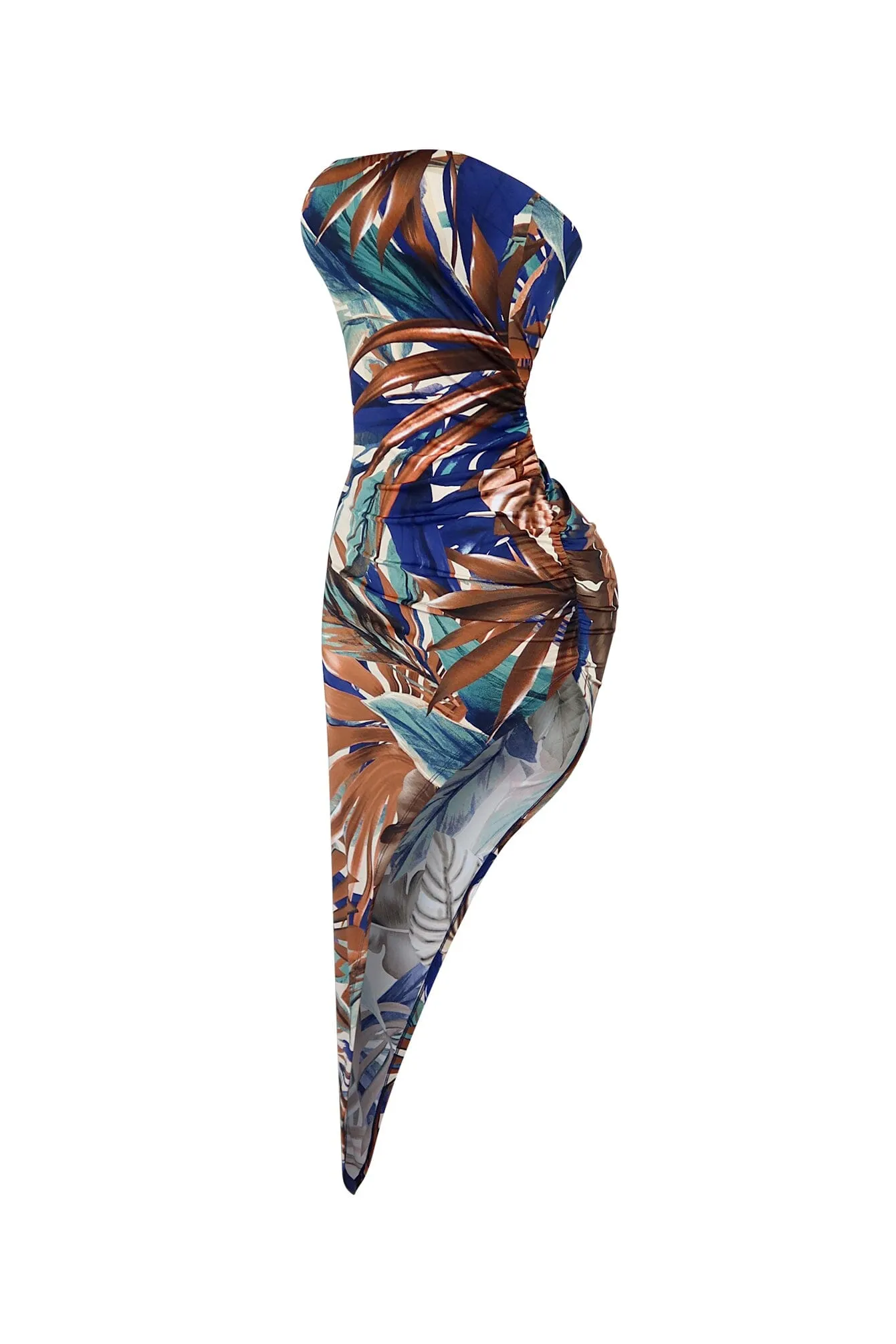 Jungleland Print Tube Asymmetrical Dress