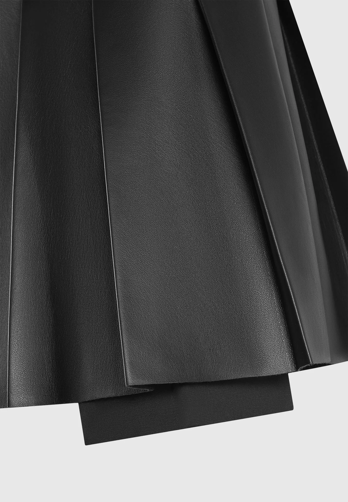 Leather Pleated Skort - Black