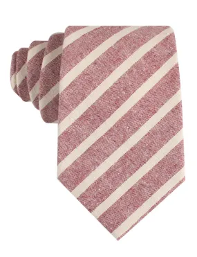 Linen Tie - Chalk Stripe - Turkish Delight